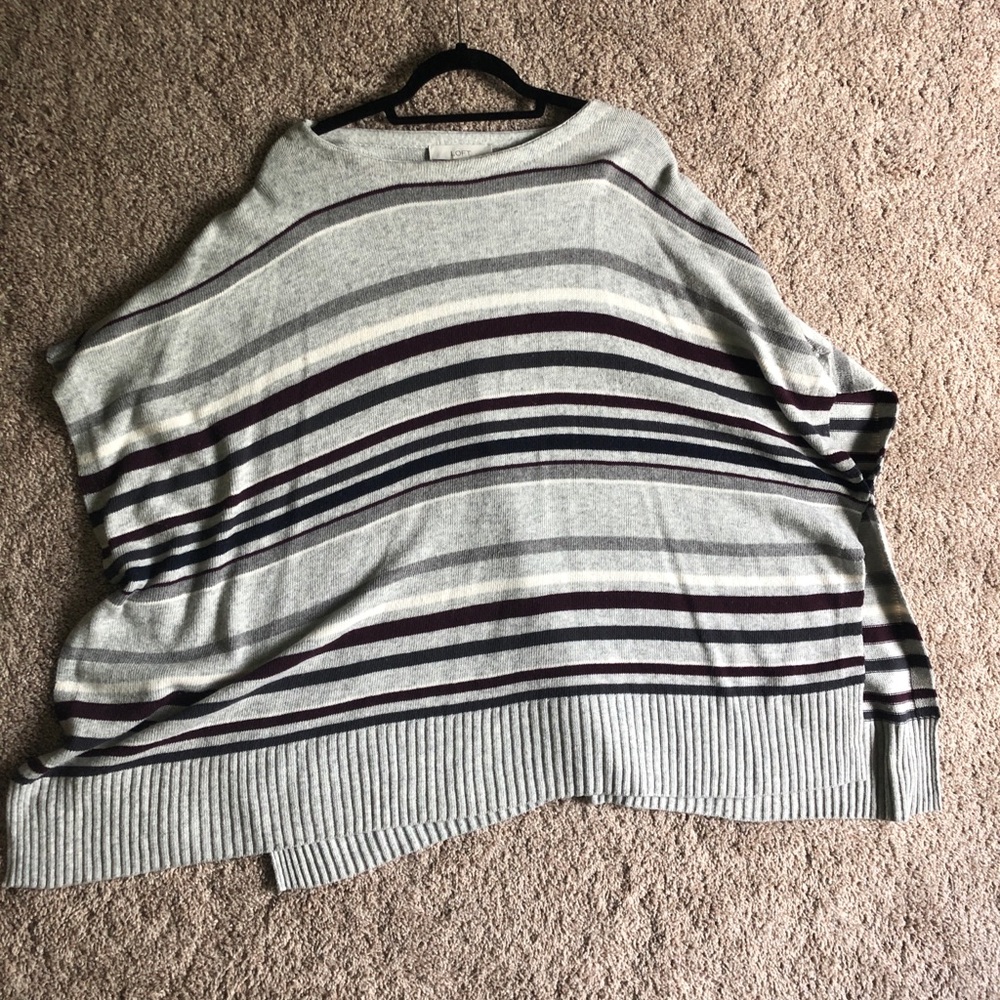 LOFT maroon/grey poncho - Picture 3 of 4